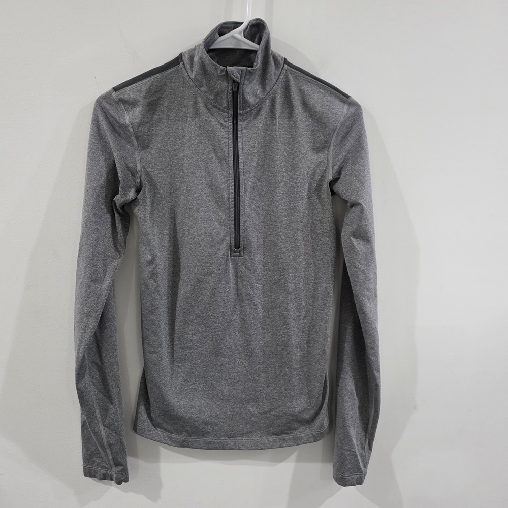 Nike Womens Quarter Zip Pullover Size Small Gray Dri Fit‎ Athletic Long Sleeve